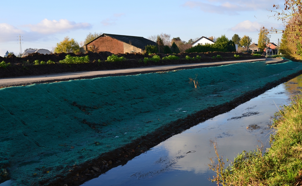 Hydroseeding a canal in red deer alberta